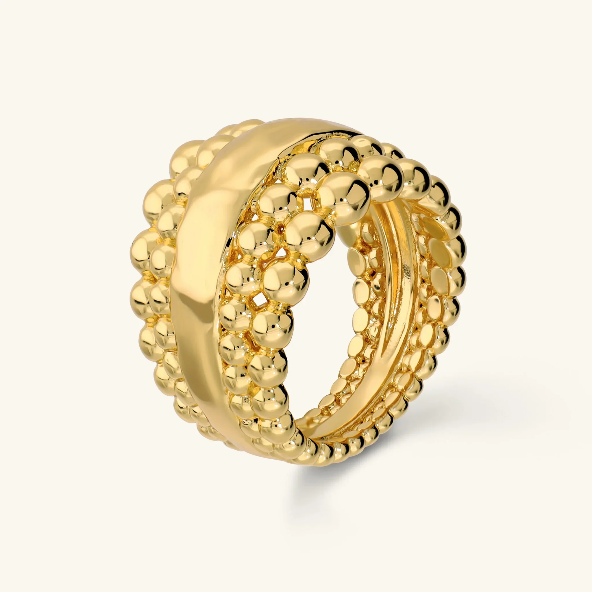 Anello a Fascia Graduato Texture Pallinata