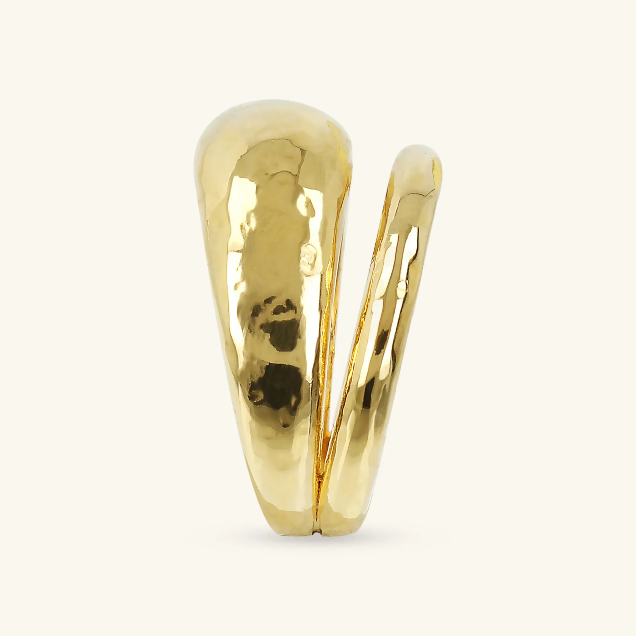 Anello a Fascia Martellato Design Doppio - Image 3