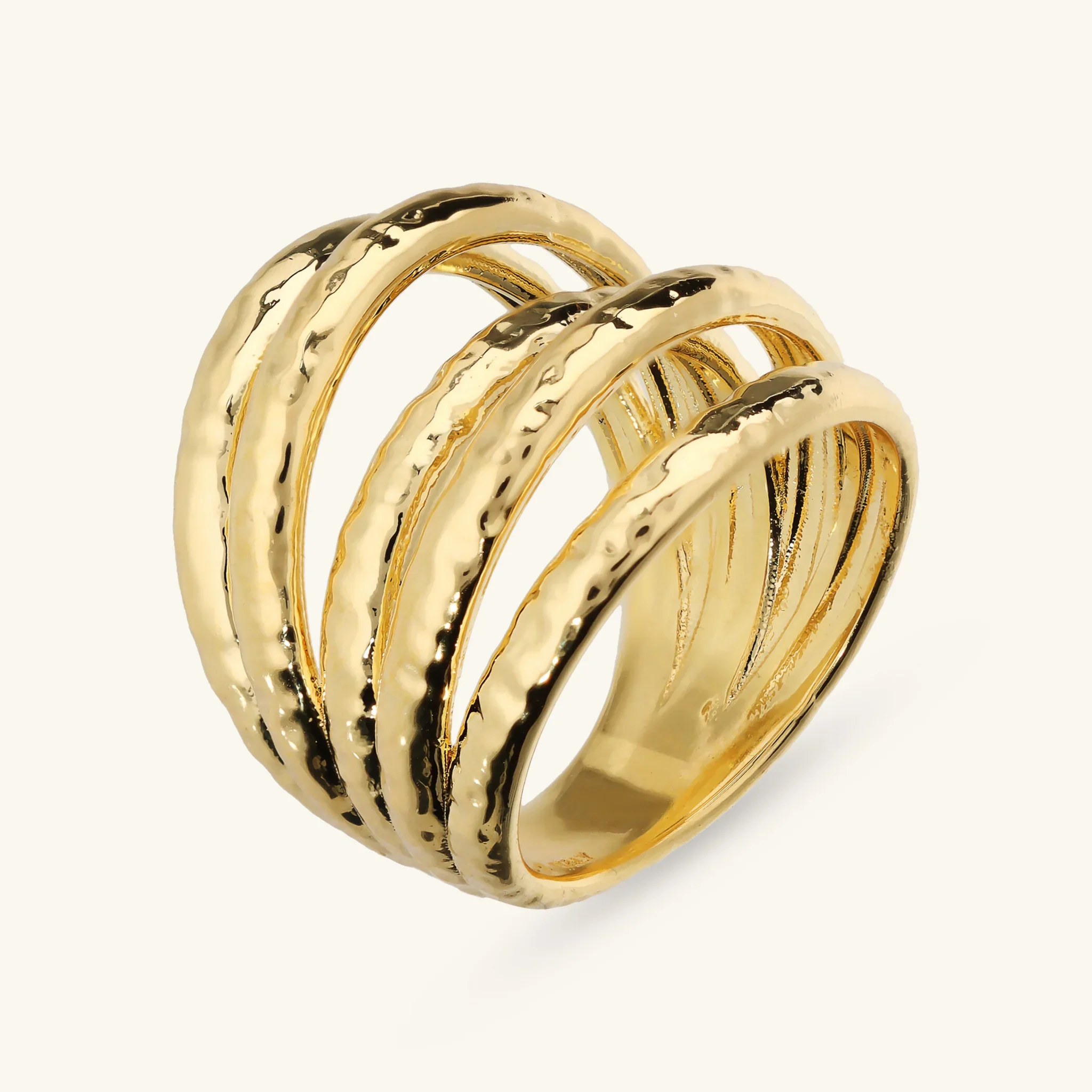 Anello a Fascia Multifilo Martellato