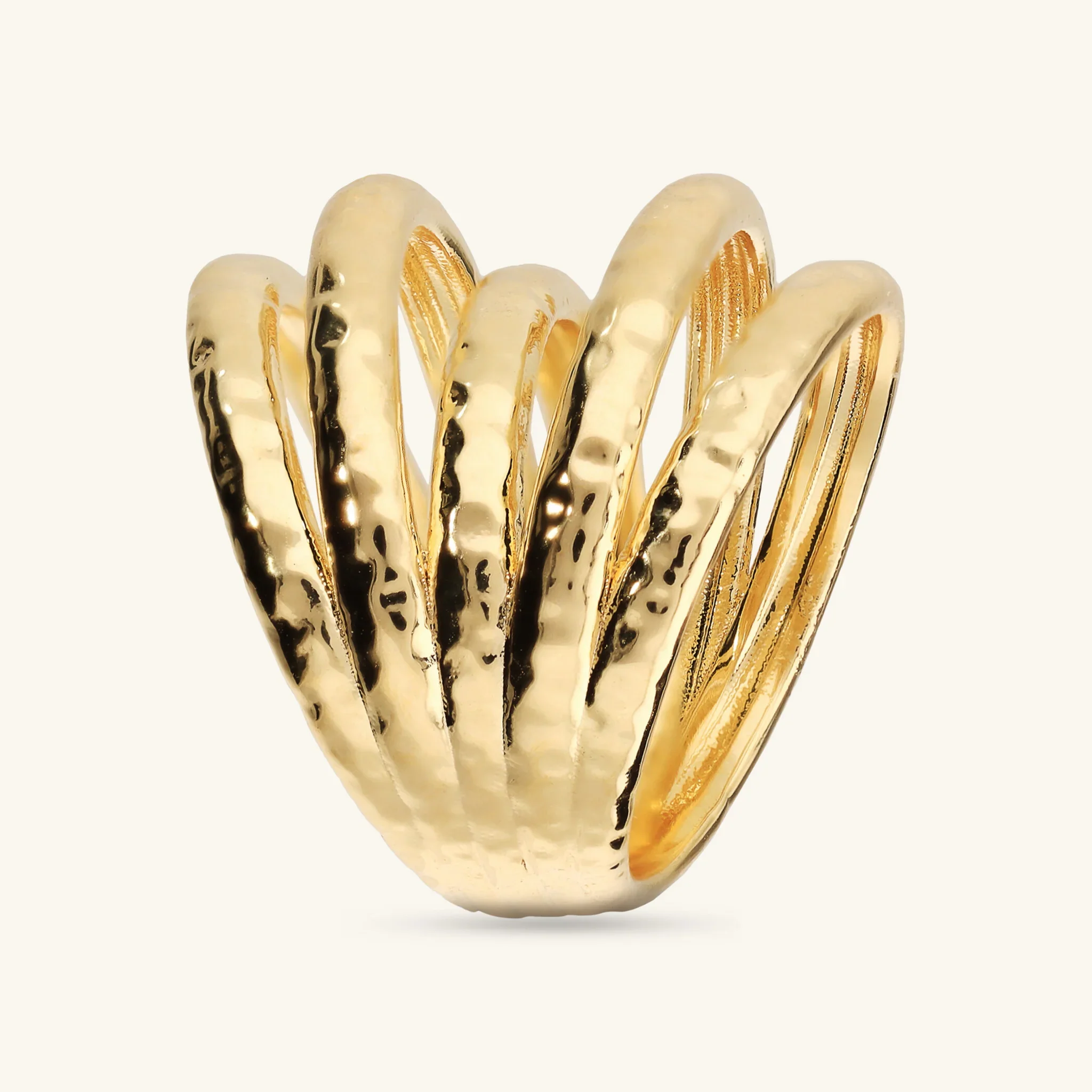 Anello a Fascia Multifilo Martellato - Image 3