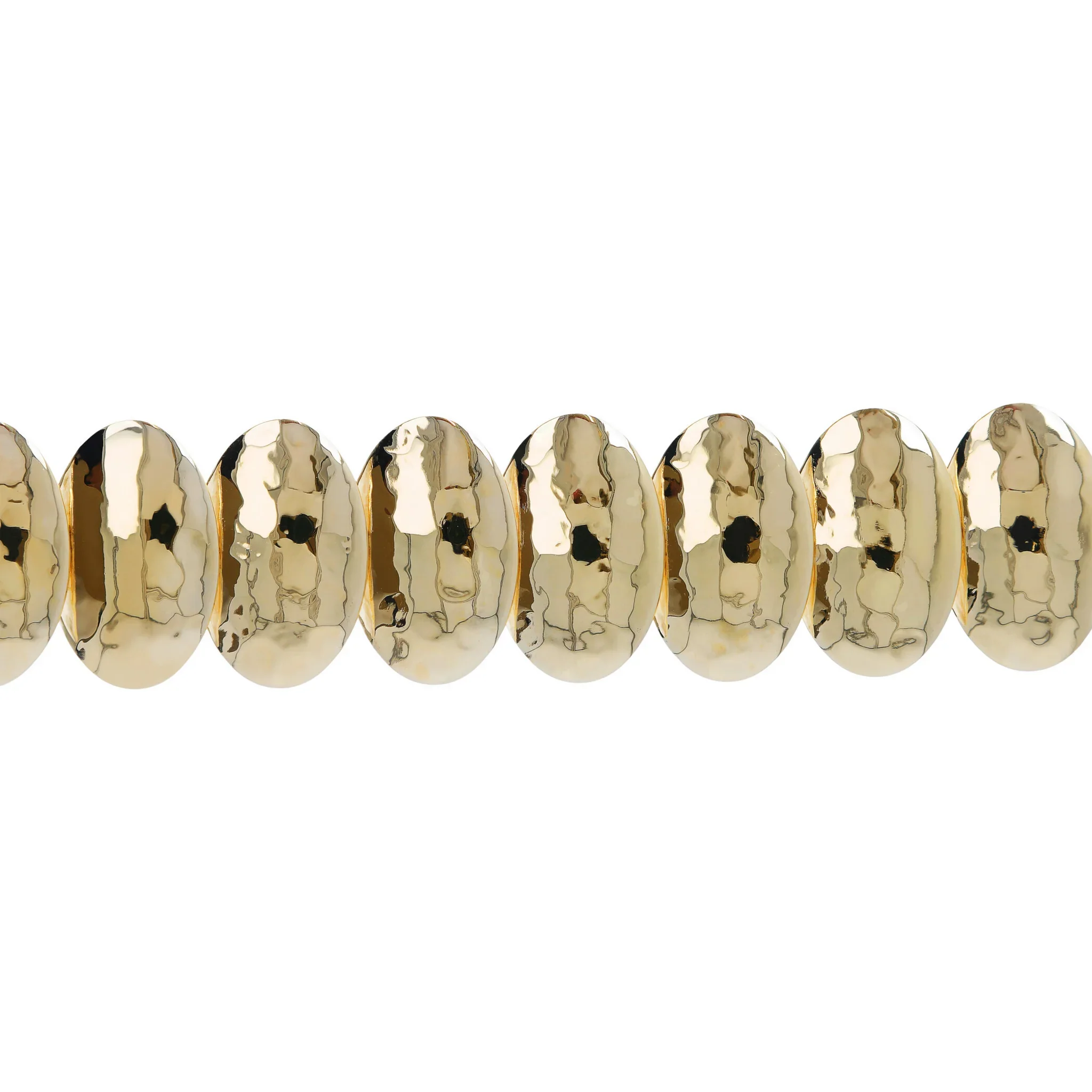 Bracciale Catena con Elementi Ovali Martellati - Image 3