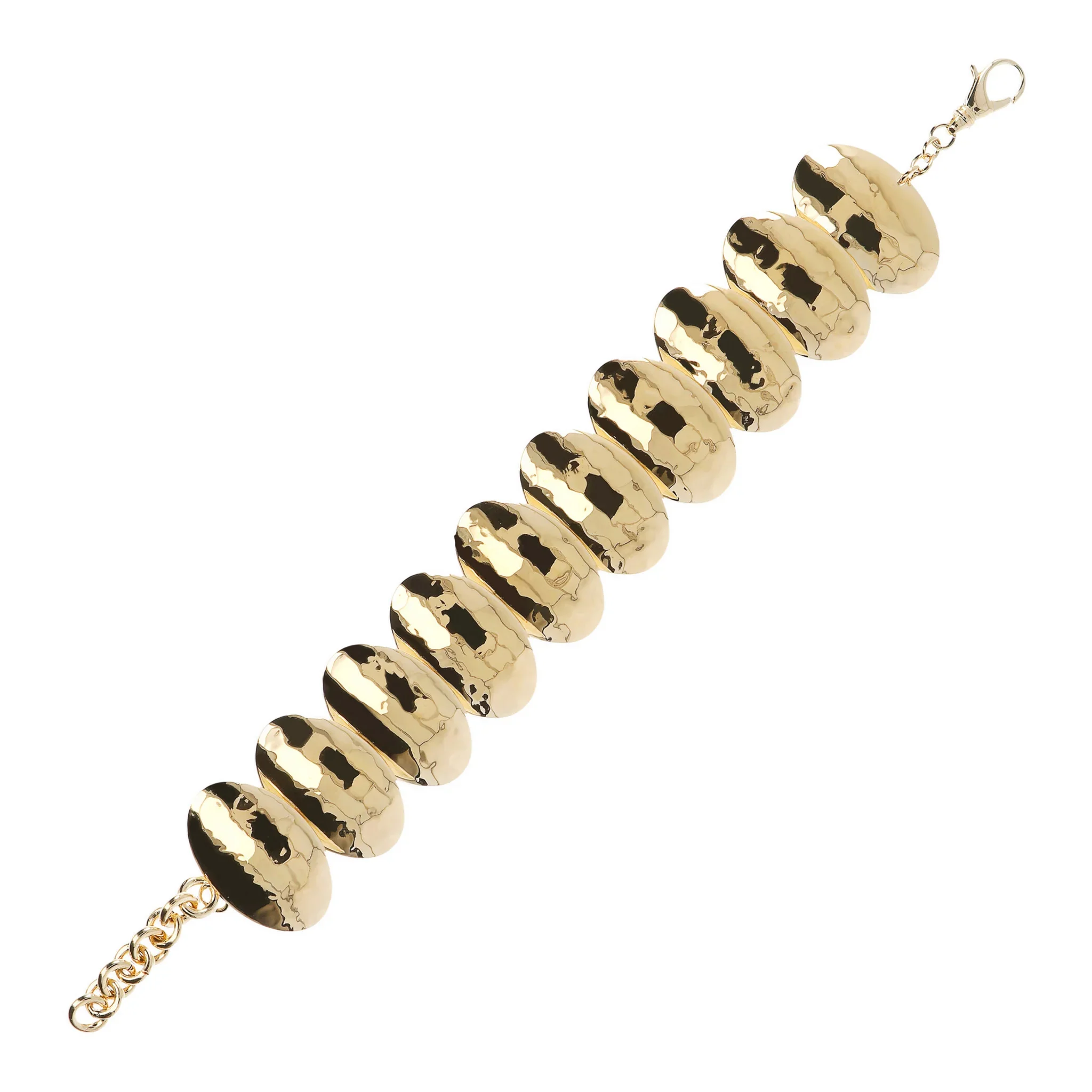 Bracciale Catena con Elementi Ovali Martellati - Image 5