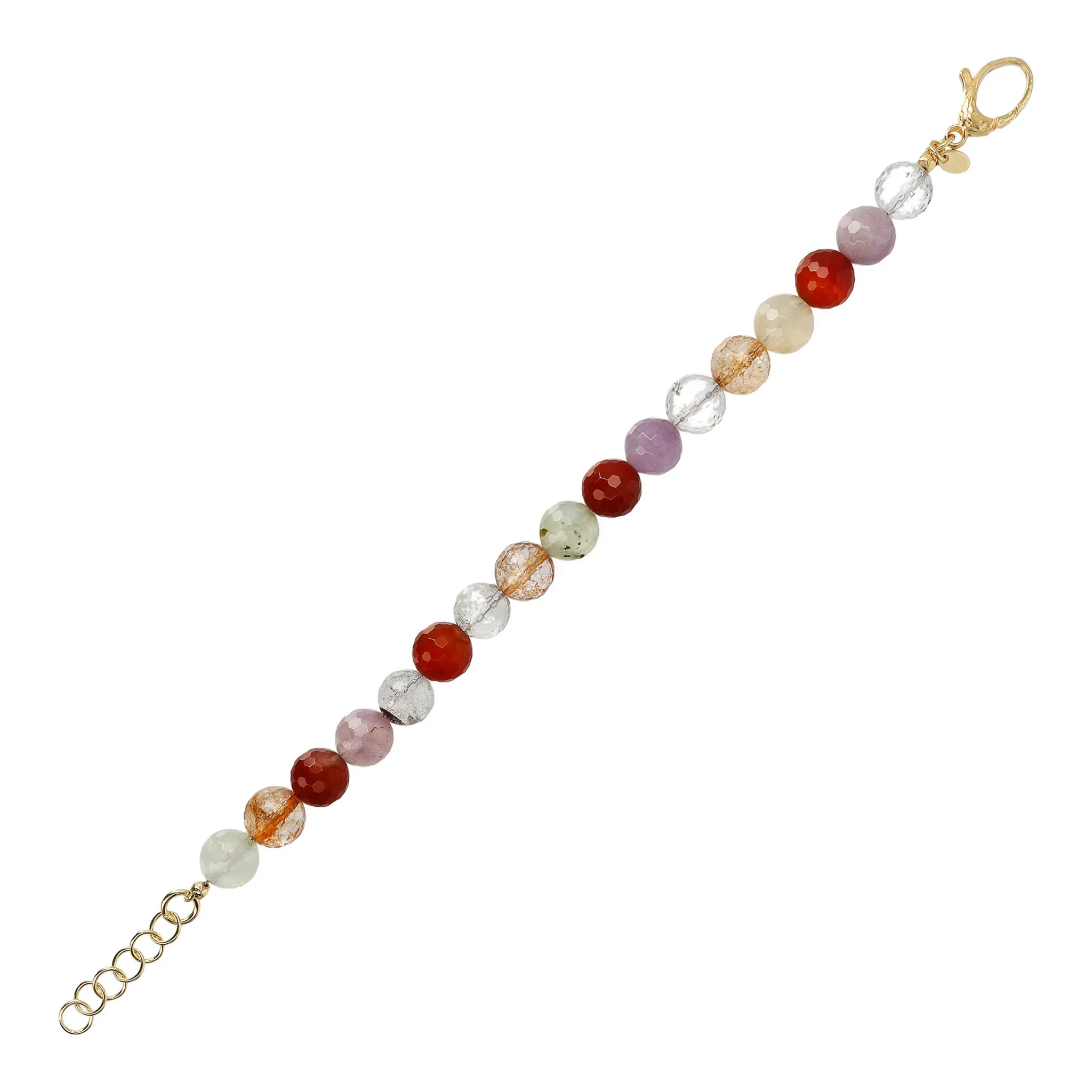 Bracciale in Argento 925 Placcato Oro Giallo 18kt con Pietra Naturale Quarzo Multicolore - Image 3