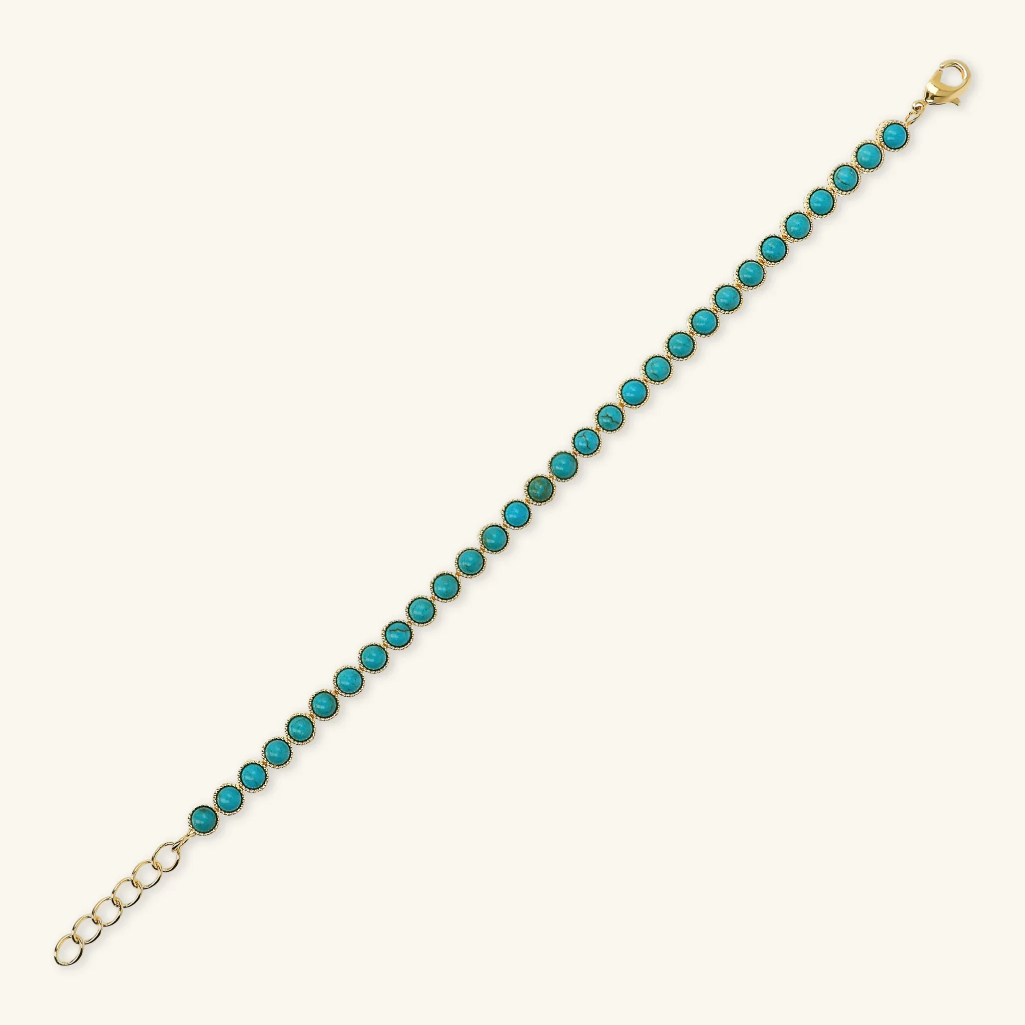 Bracciale con Pietra Naturale Turchese Tonda - Image 3