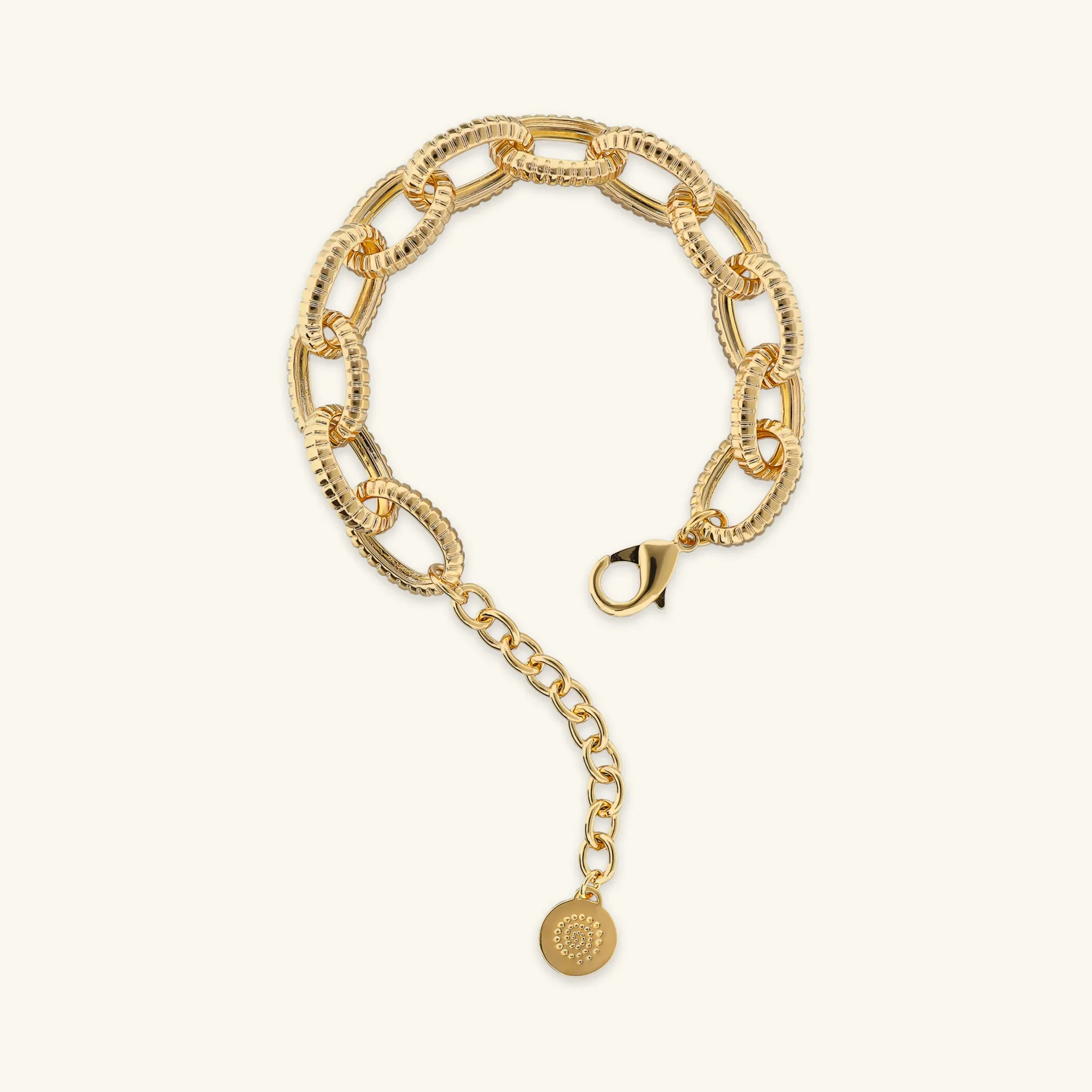 Bracciale Maglie Ovali Texture Rigata