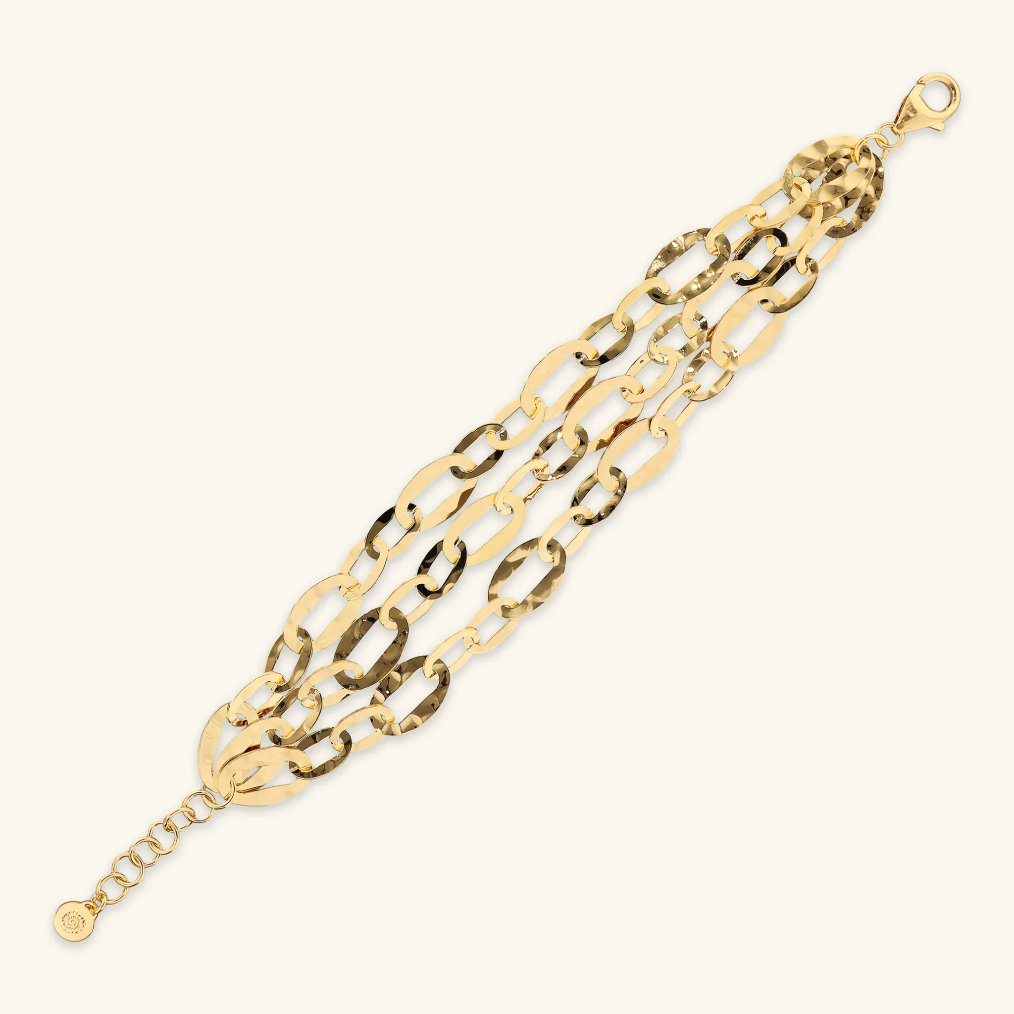 Bracciale Multifilo Catena Ovale Martellata - Image 3