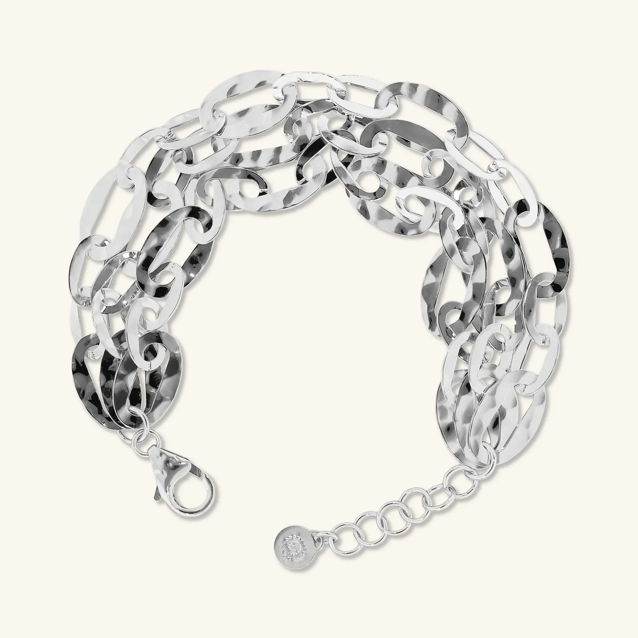 Bracciale Multifilo Catena Ovale Martellata - Image 5