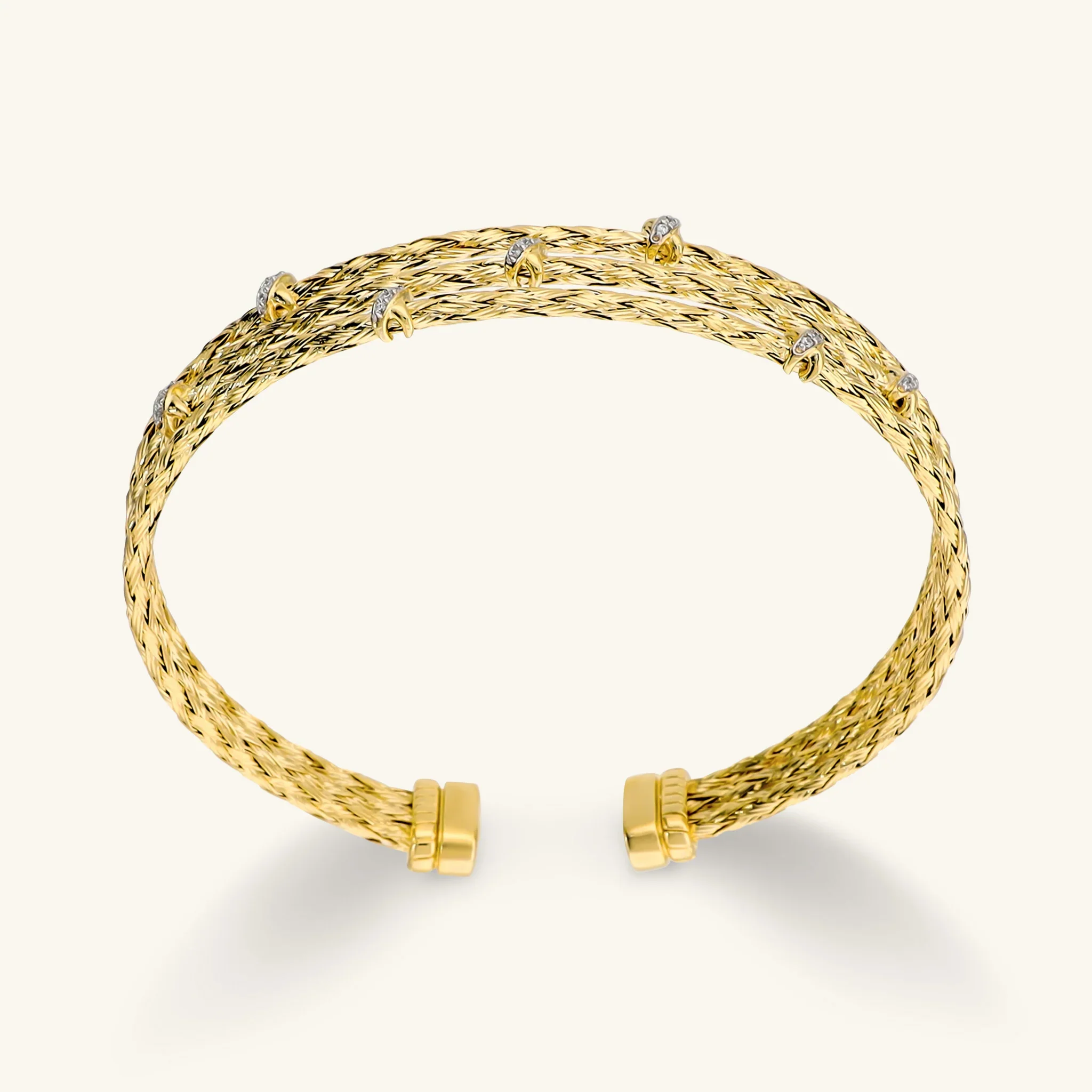 Bracciale Multifilo Texture Corda Diamantata con Cubic Zirconia - Image 3