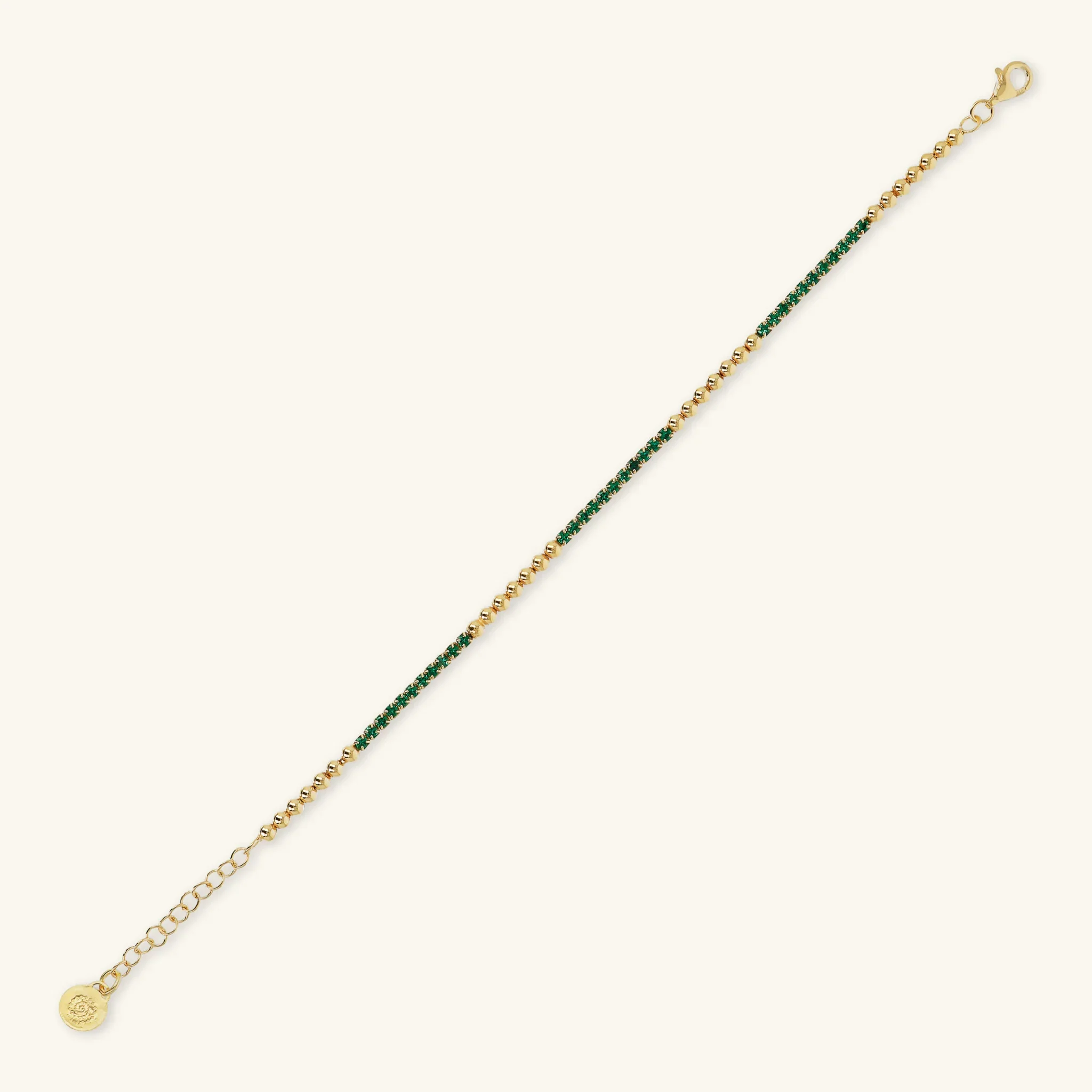 Bracciale Tennis Misto in Argento 925 Placcato Oro Giallo 18kt con Piccole Sfere e Cubic Zirconia - Image 7