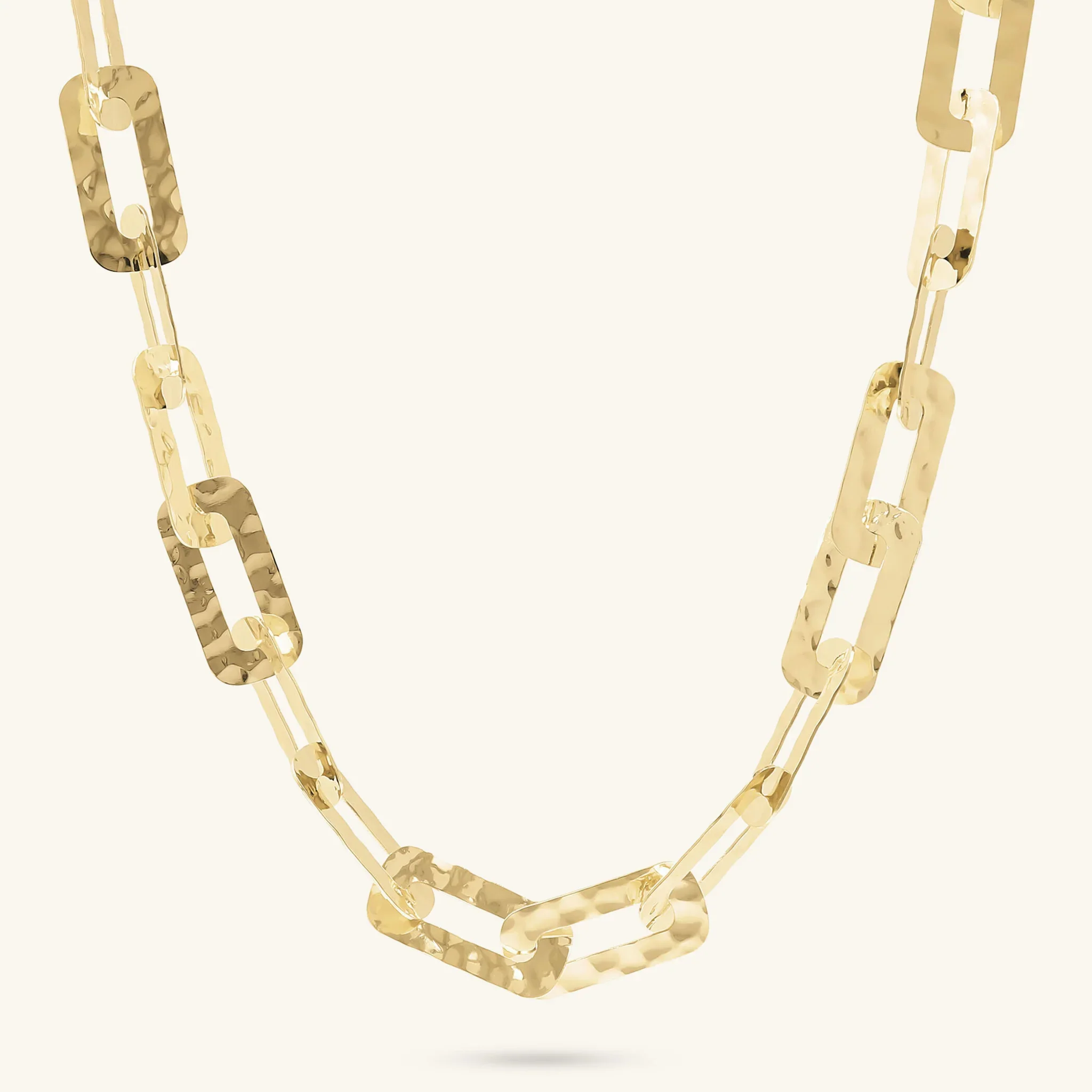Collana Catena Rettangolare Piatta Martellata - Image 4