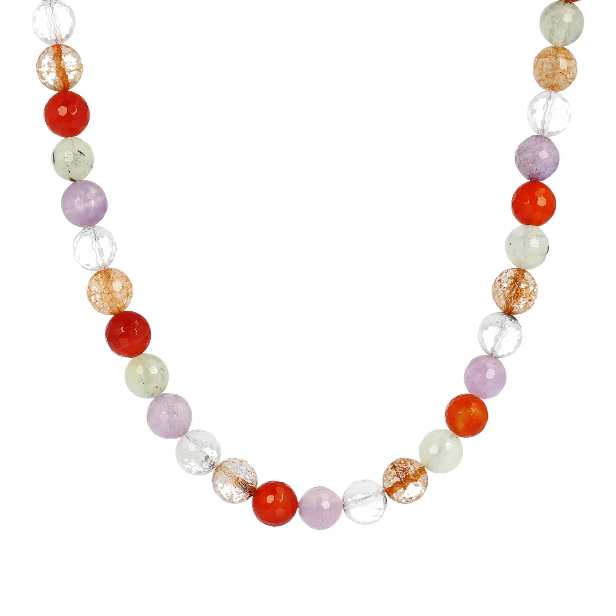 Collana in Argento 925 Placcata Oro Giallo 18kt con Pietra Naturale Quarzo Multicolore - Image 5