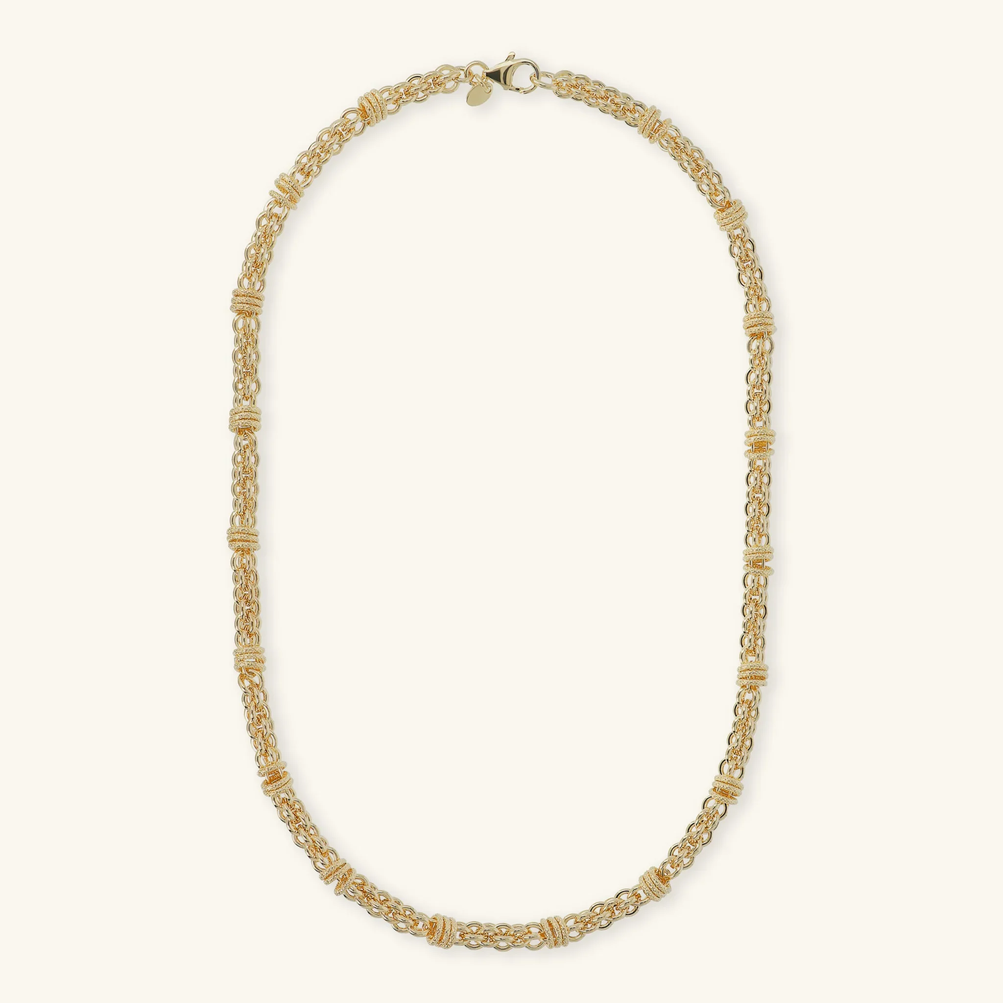 Collana Girocollo Catena a Intreccio con Rondelle - Image 3