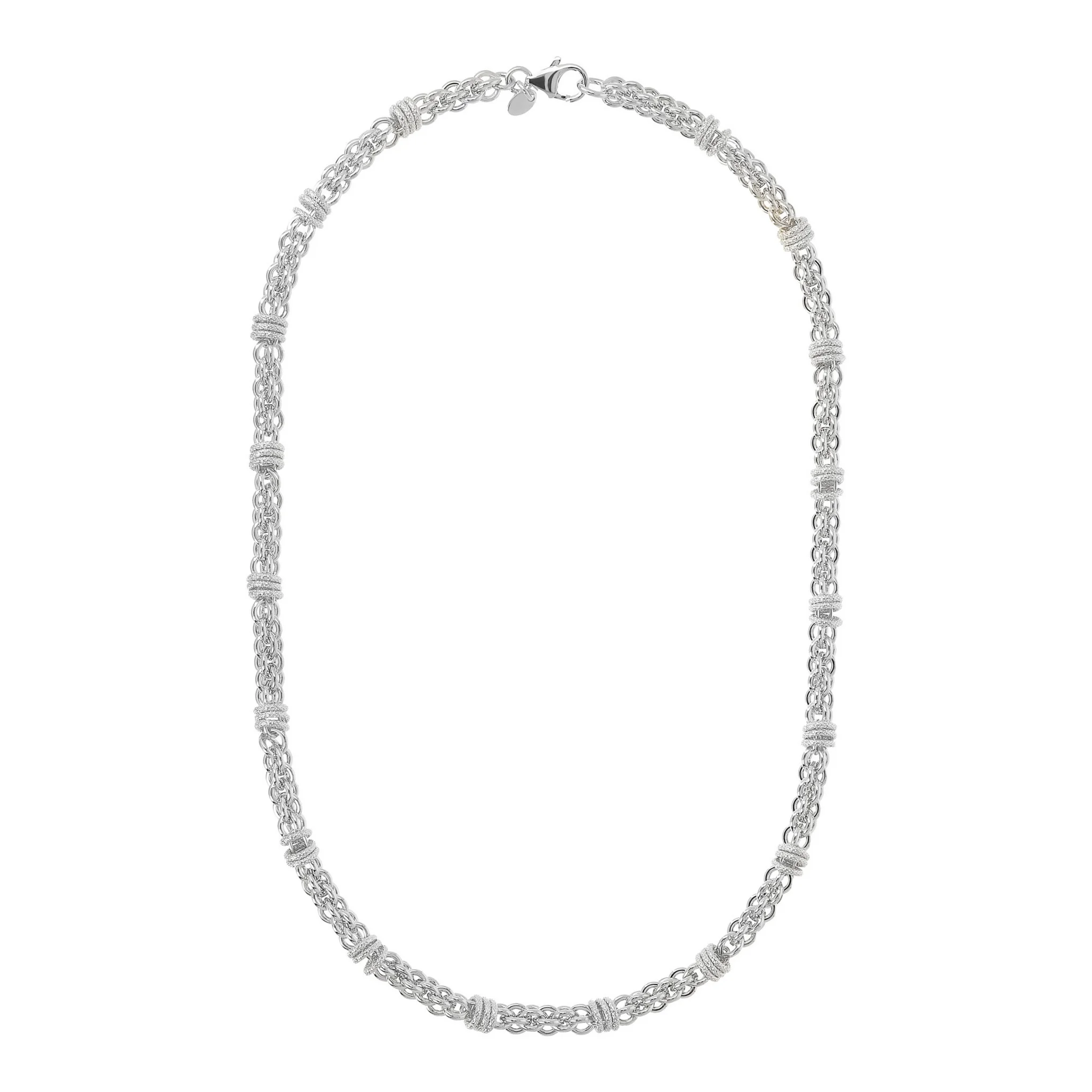 Collana Girocollo Catena a Intreccio con Rondelle - Image 6