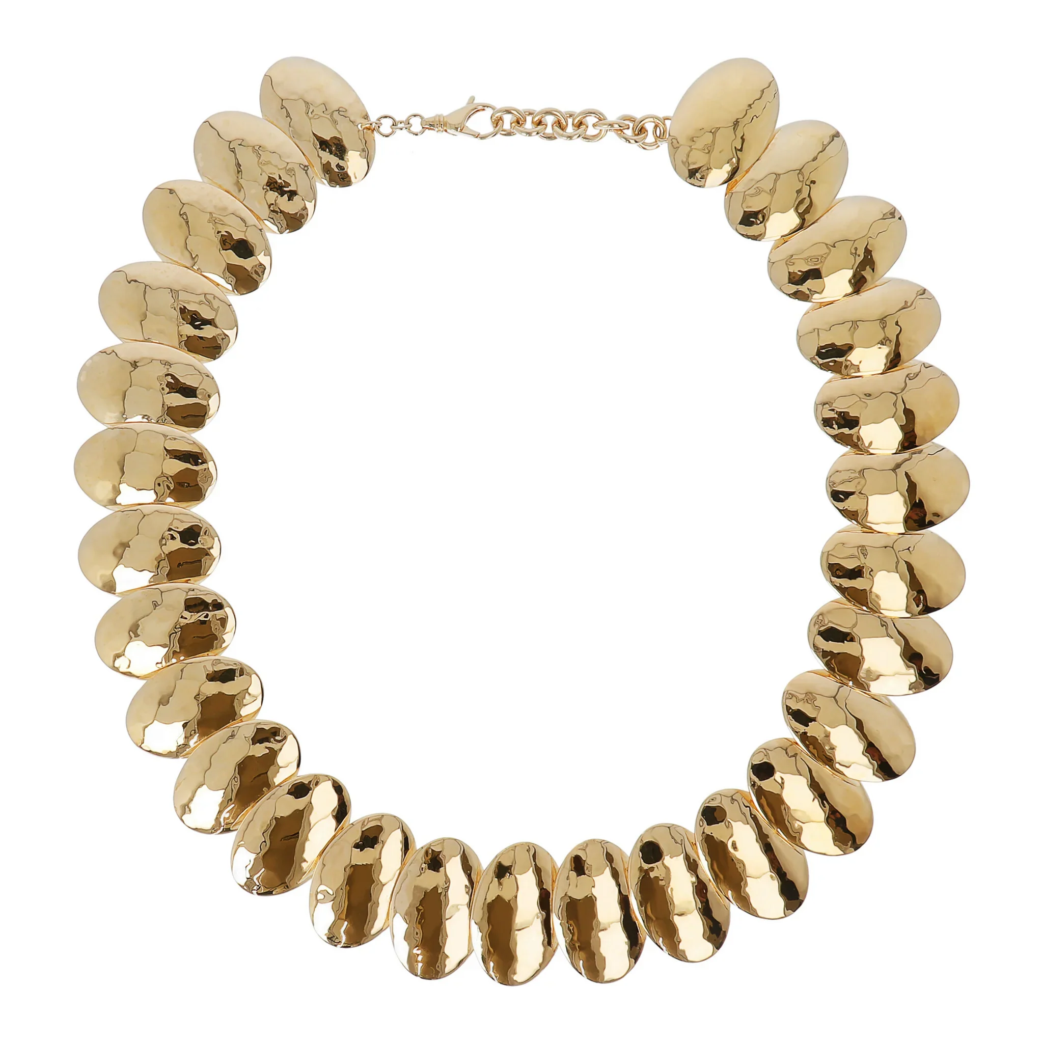 Collana Girocollo Catena con Elementi Ovali Martellati - Image 3