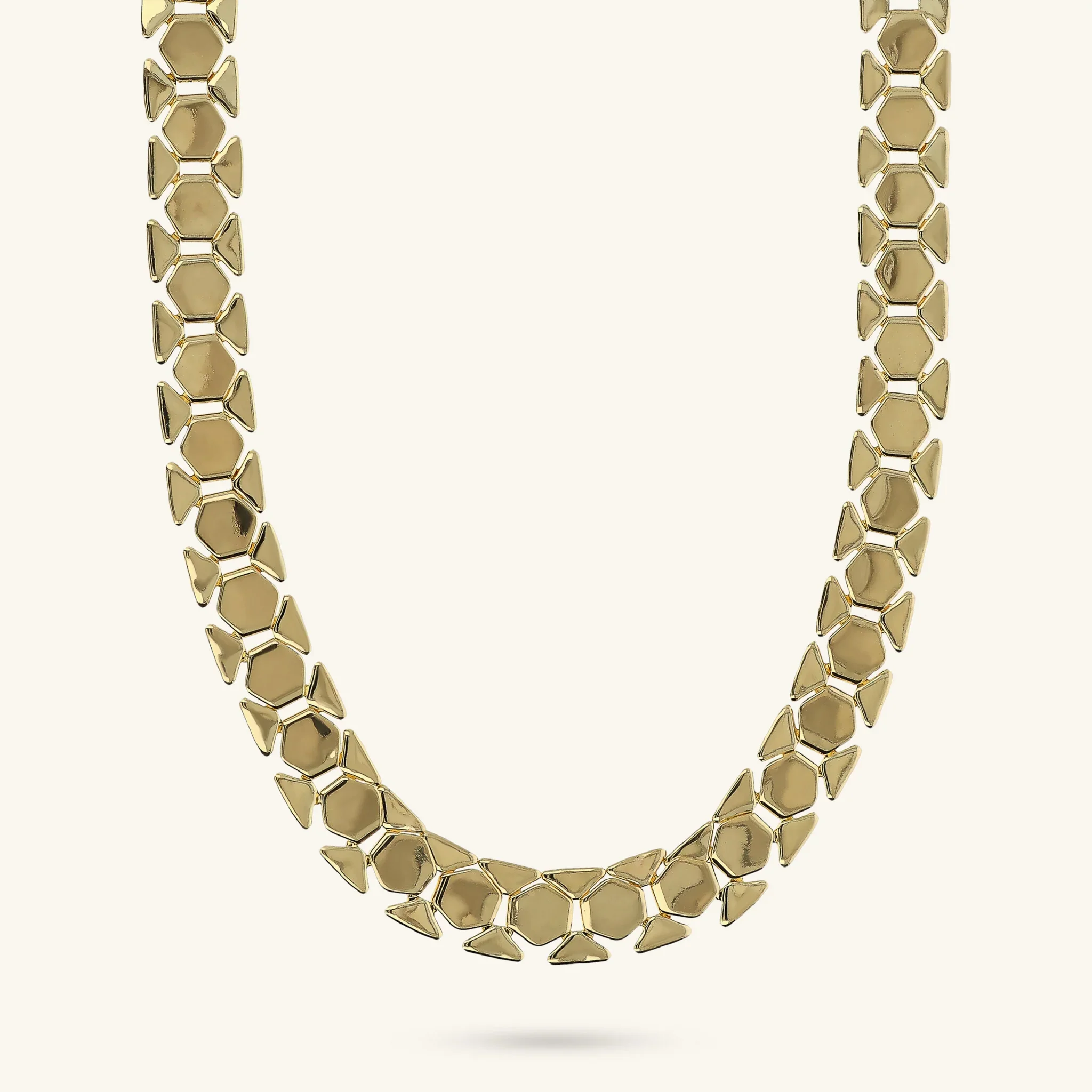 Collana Girocollo Maglia Geometrica Piatta