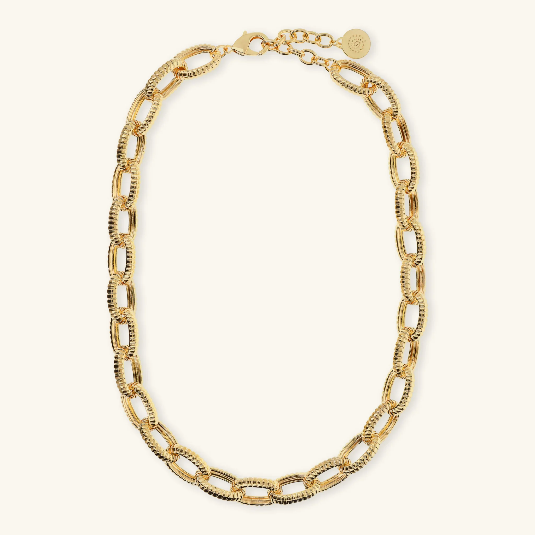 Collana Girocollo Maglie Ovali Texture Rigata - Image 3