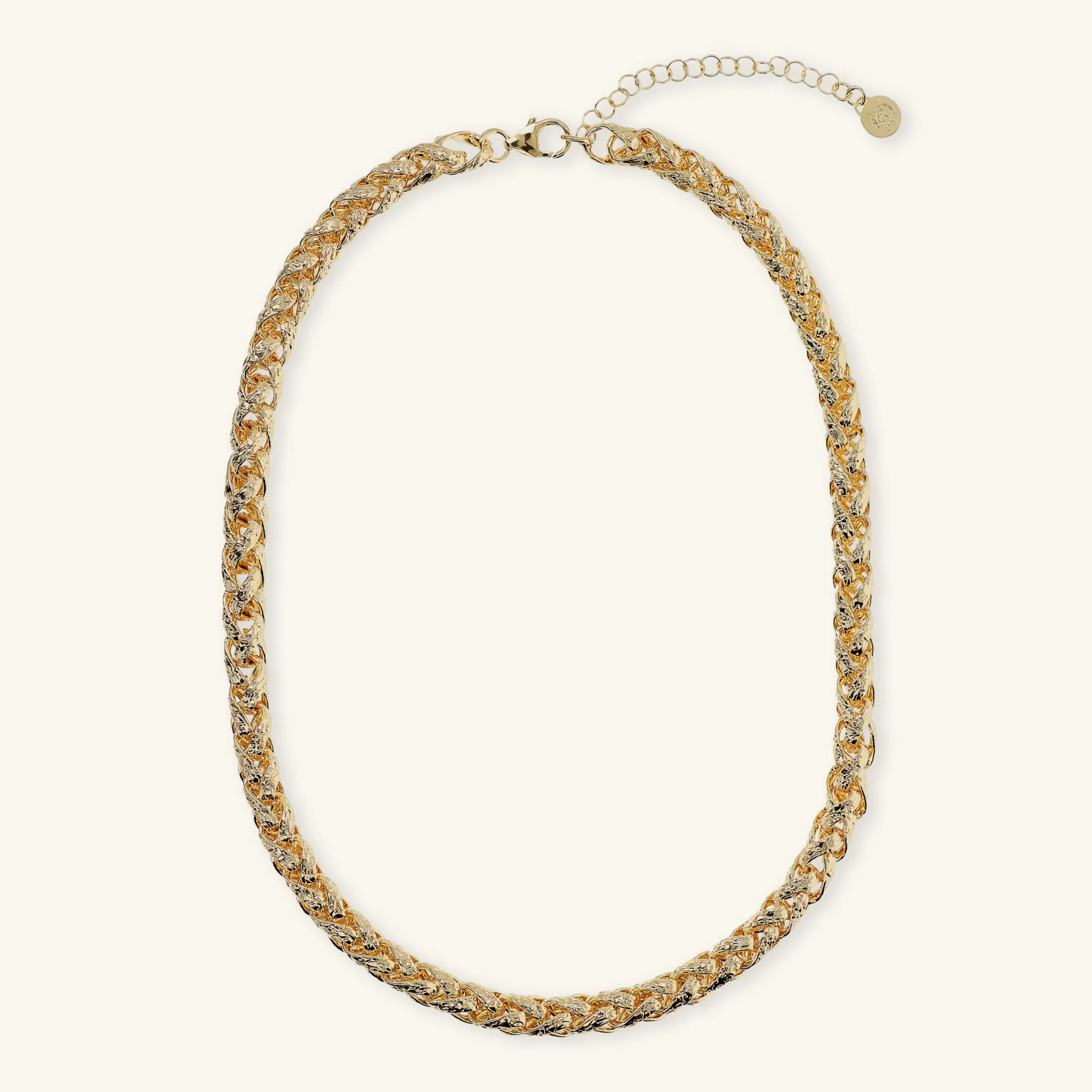 Collana Girocollo Maxi Catena Spiga Martellata - Image 3
