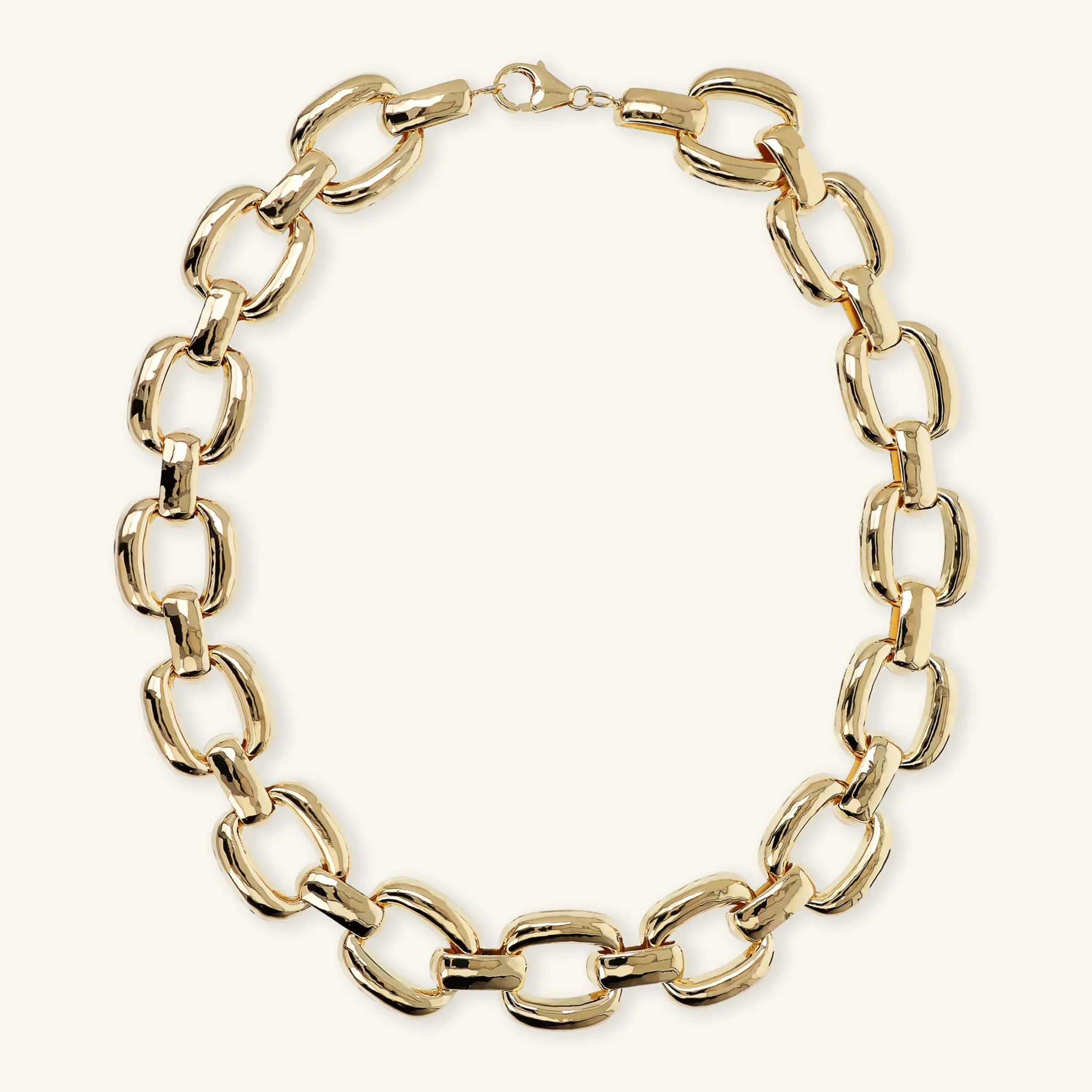 Collana Girocollo Maxi Maglie Quadrate Martellate - Image 3