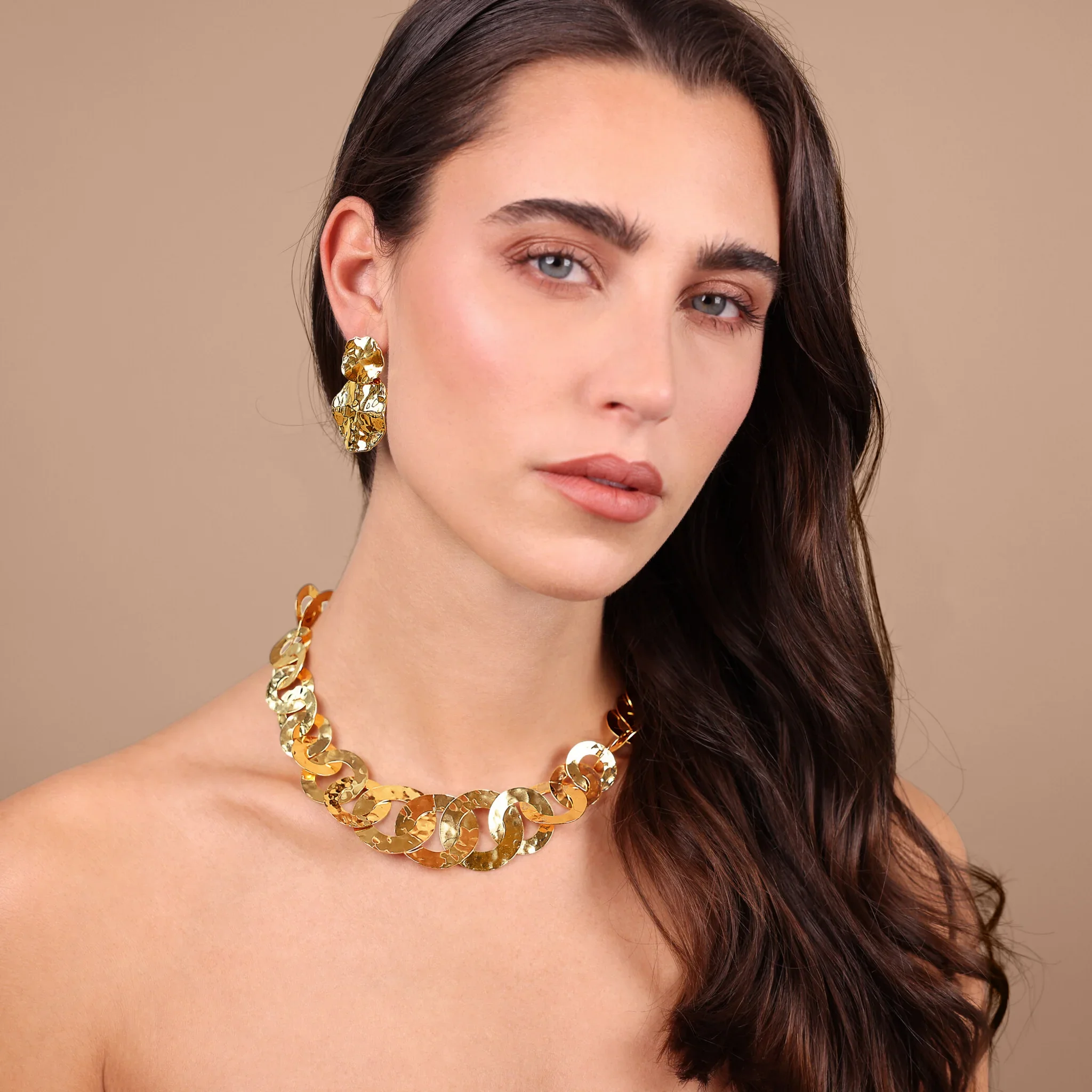 Collana Graduata con Maglie a Disco Martellate - Image 2