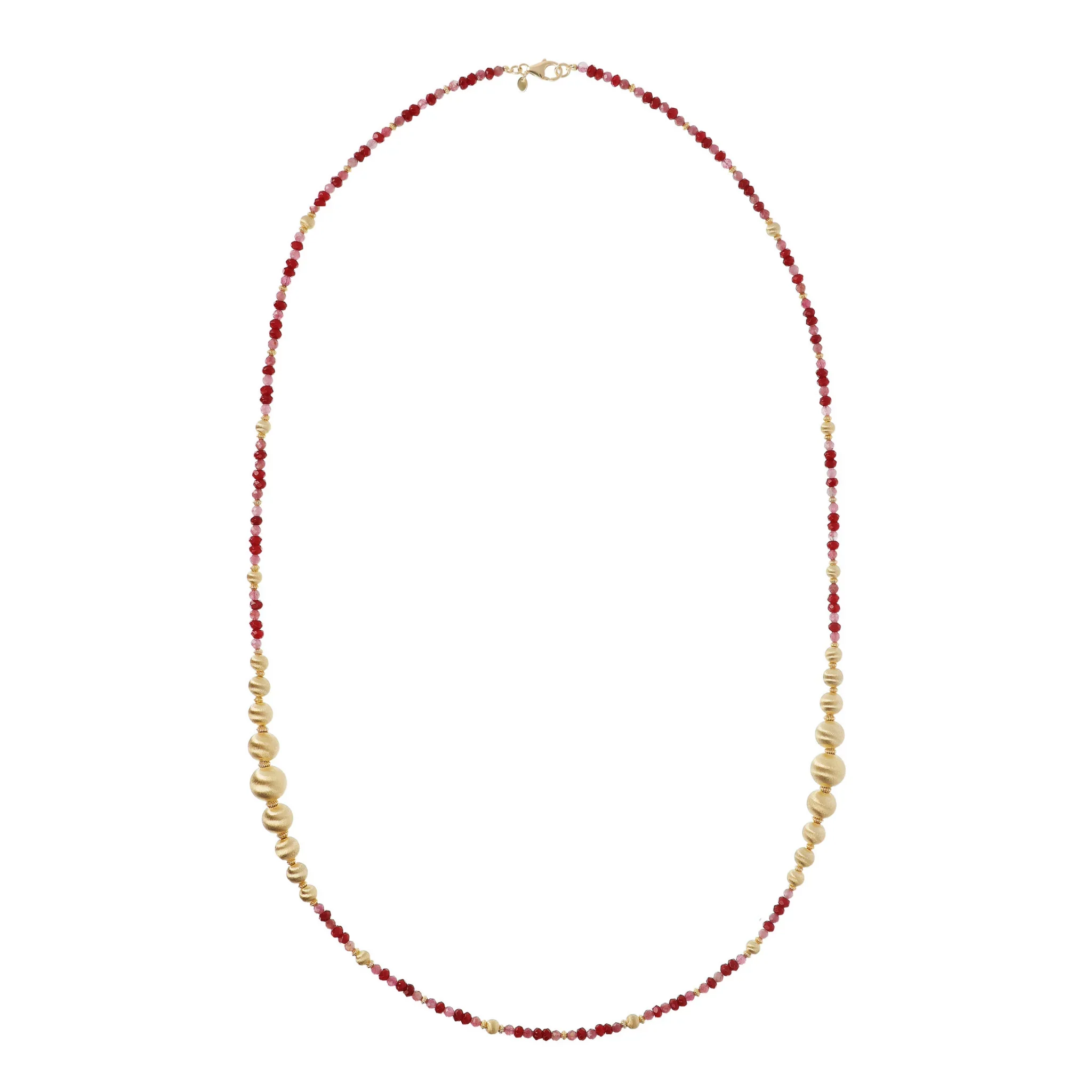 Collana Lunga con Sfere Satinate e Pietre Naturali - Image 8