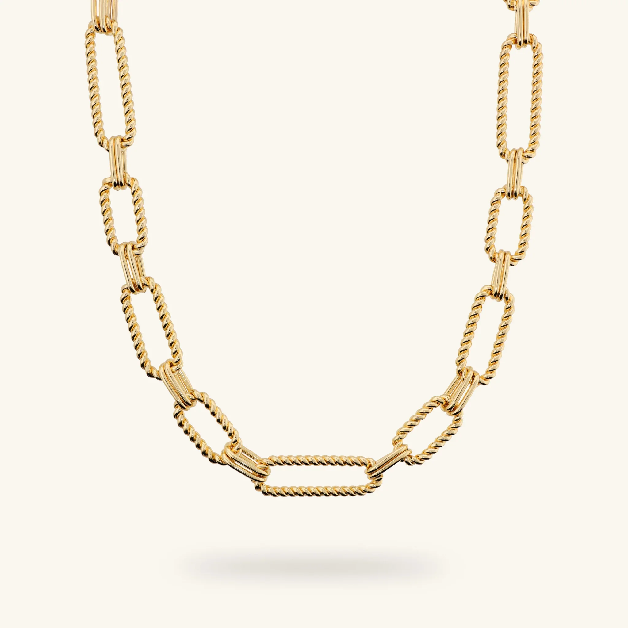 Collana Maglie Ovali Texture Corda