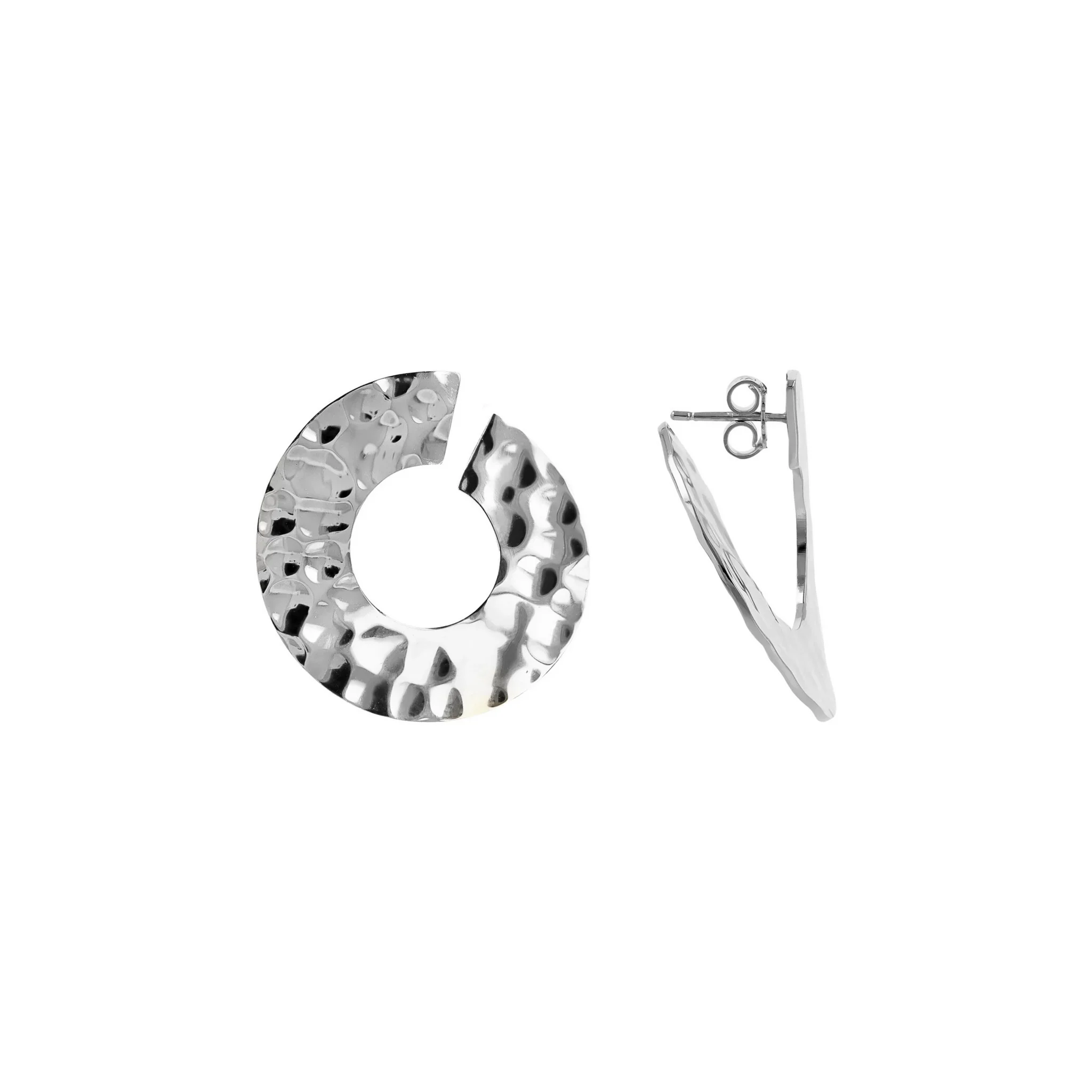 Orecchini Pendenti Martellati ad Anello - Image 6
