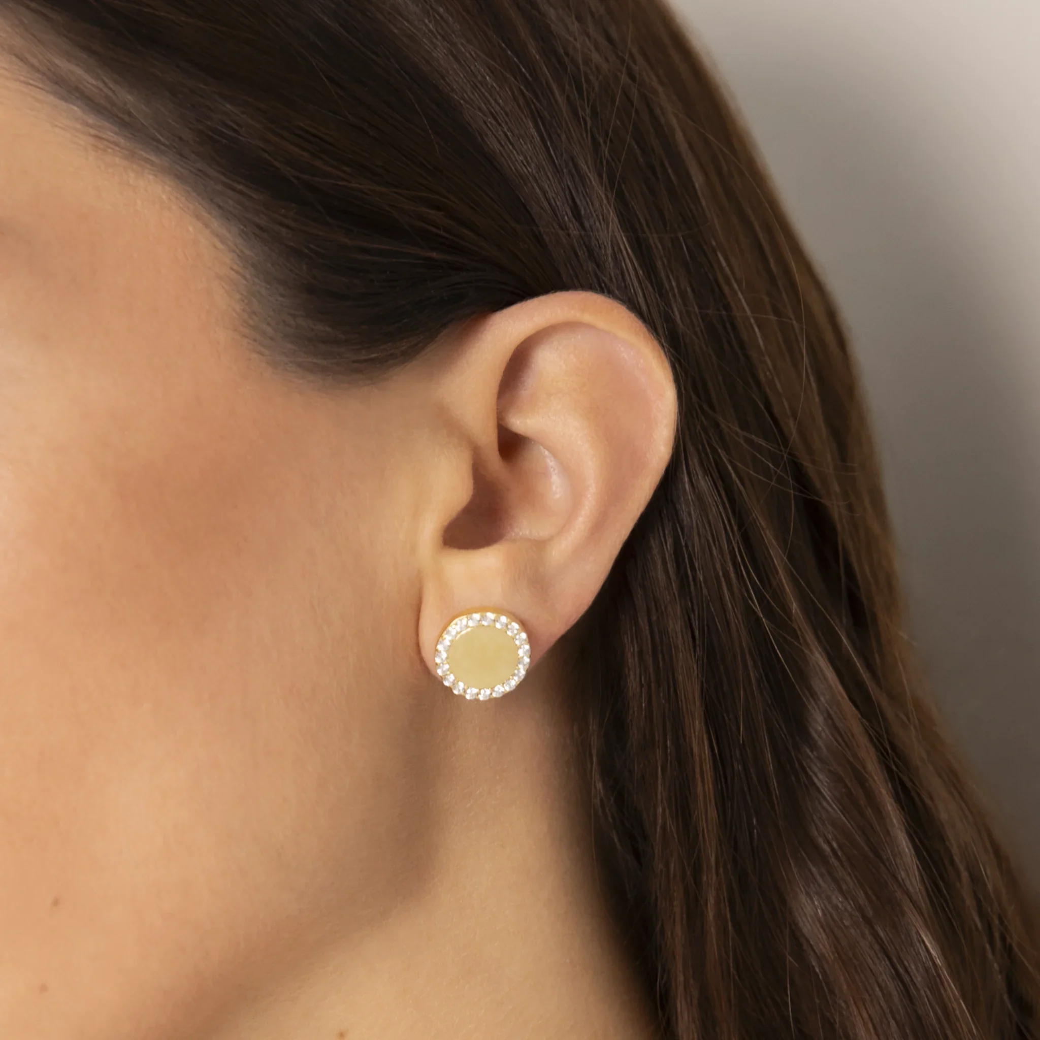 Orecchini Eclissi Dorata in Argento 925 placcato Oro Giallo 18kt con Pavé di Cubic Zirconia - Image 2