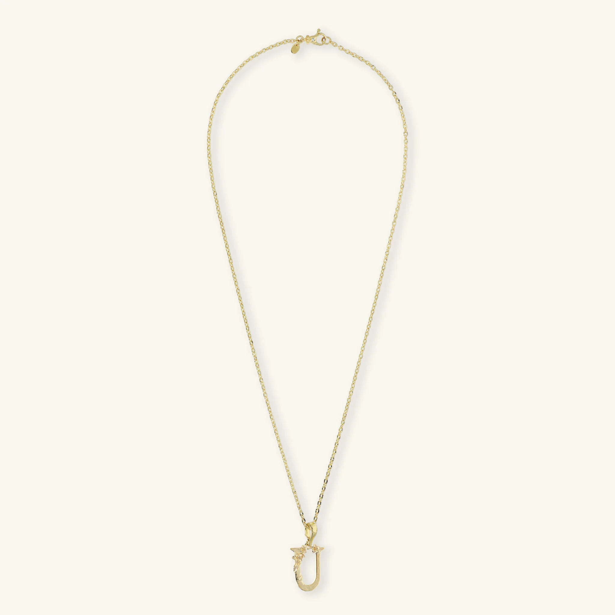 Set Collana Diamantata e Ciondolo Iniziale Martellato con Fiore - Image 10