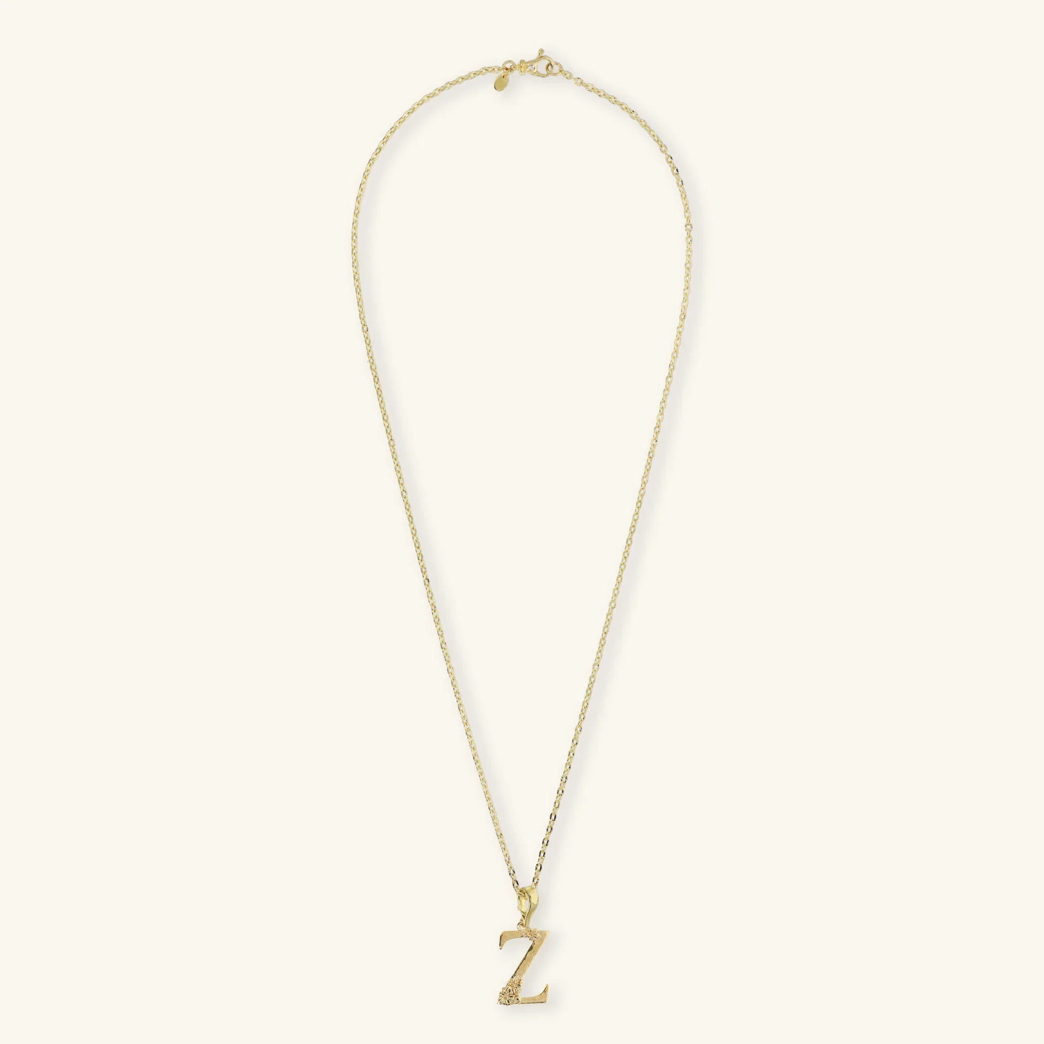 Set Collana Diamantata e Ciondolo Iniziale Martellato con Fiore - Image 12